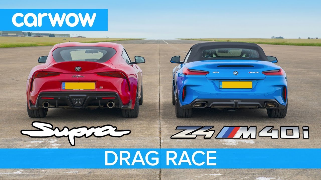 Toyota Supra v BMW Z4 - DRAG RACE, ROLLING RACE & BRAKE TEST