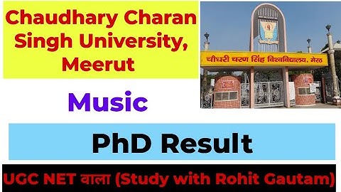 CCSU, MEERUT II PHD RESULT DECLARED II MUSIC PHD RESULT II CHAUDHARY CHARAN SINGH UNIVERSITY II