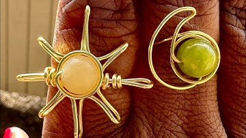 Super Easy Beginner DIY Copper Wire and Gemstone Sun Ring Tutorial
