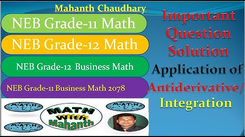 Application of antiderivative/Integration, Old is Gold Solution