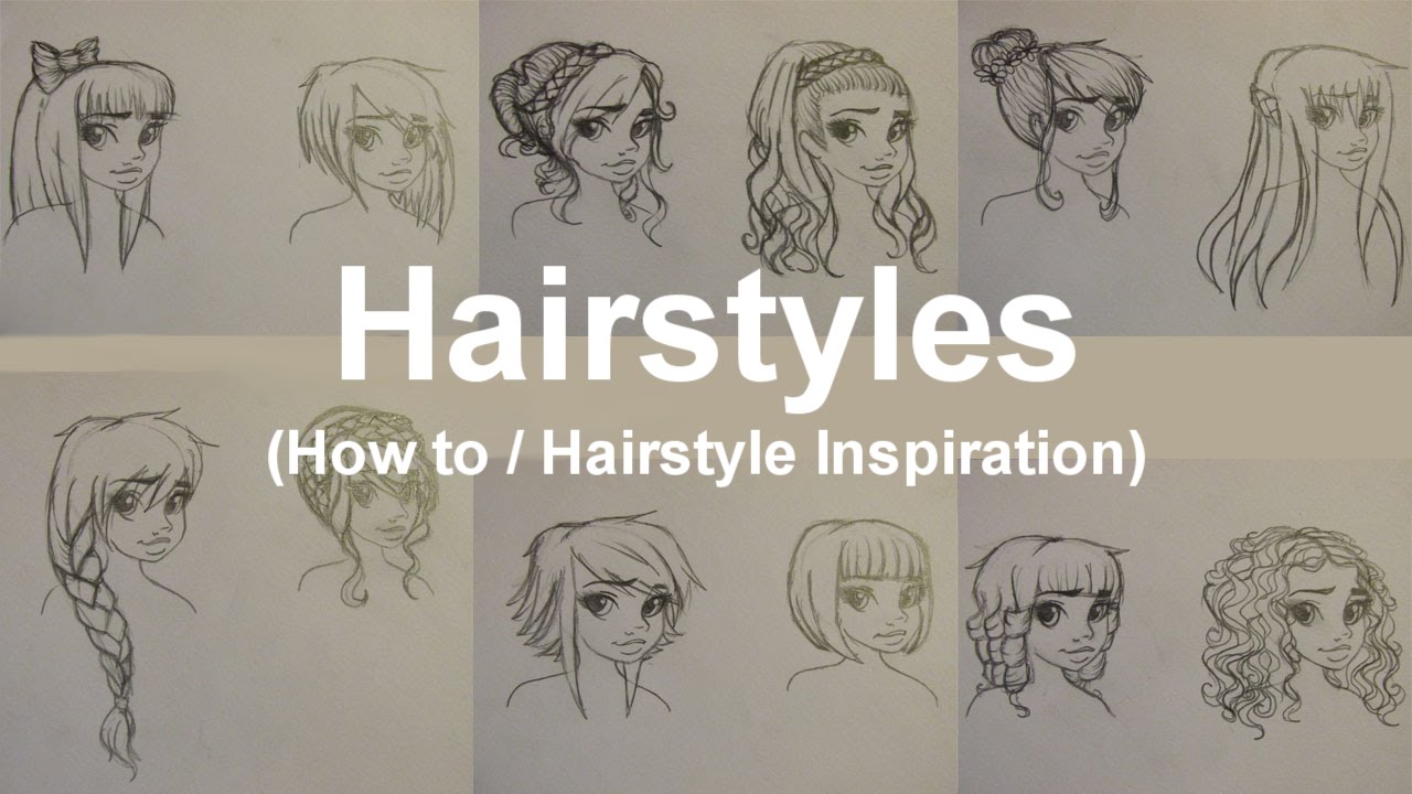 12 Female Hairstyles  How to Draw Hair / Hairstyle 