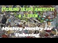 Mystery jewelry jar unboxing with sterling silver  amethyst j crew and pearls