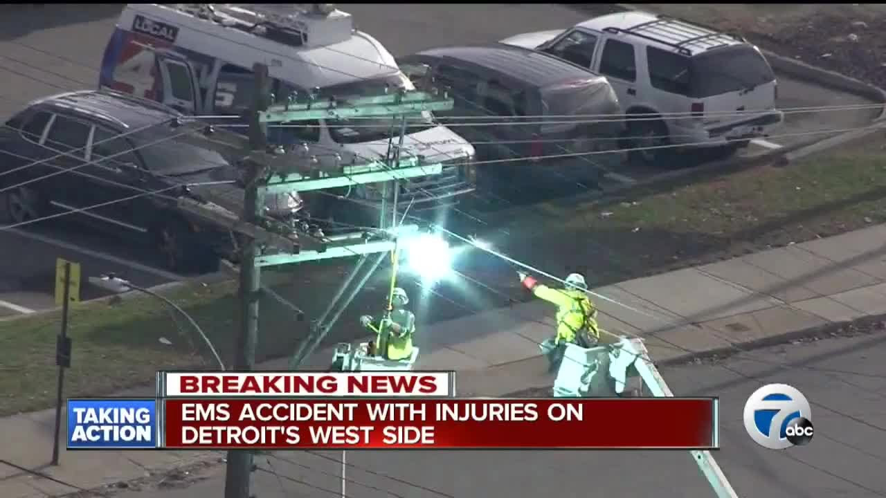 Blast rips off a power line workers hard hat as he tried to disconnect power in Detroit