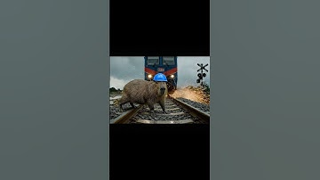Capybara dũng cảm lao vào nguy hiểm cứu sống cả đoàn tàu 😭💕 #capybara #giaitri #haihuoc #thinhhanh