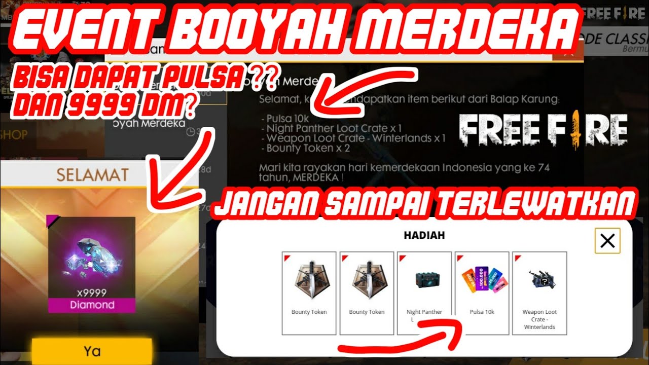 Event Booyah Merdeka Freefire Bisa Dapat Pulsa Dan Hp Gratis