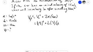 1-D Kinematics Example Problem #3