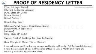 How To Write A Proof of Residency Letter Template Step by Step Guide | Writing Practices How To Write A Proof of Residency Letter Template Step by Step Guide | Writing Practices
