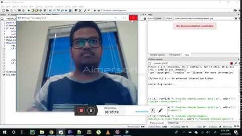Webcam live video feed in opencv with python in Spyder IDE