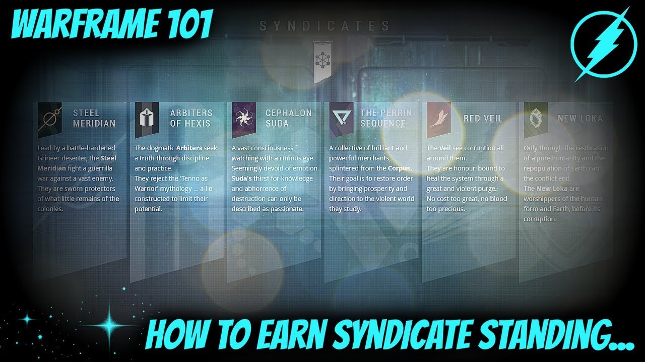 Warframe 101 - How To Earn Syndicate Standing (Sigils and Missions)