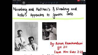Nirenberg and Mattaei’s and Nirenberg and Leder’s approaches to determine the genetic code
