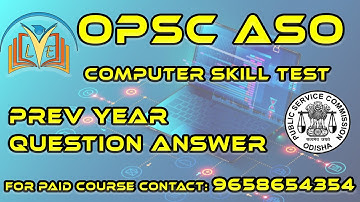 OPSC ASO SKILL TEST PREVIOUS YEAR QUESTION