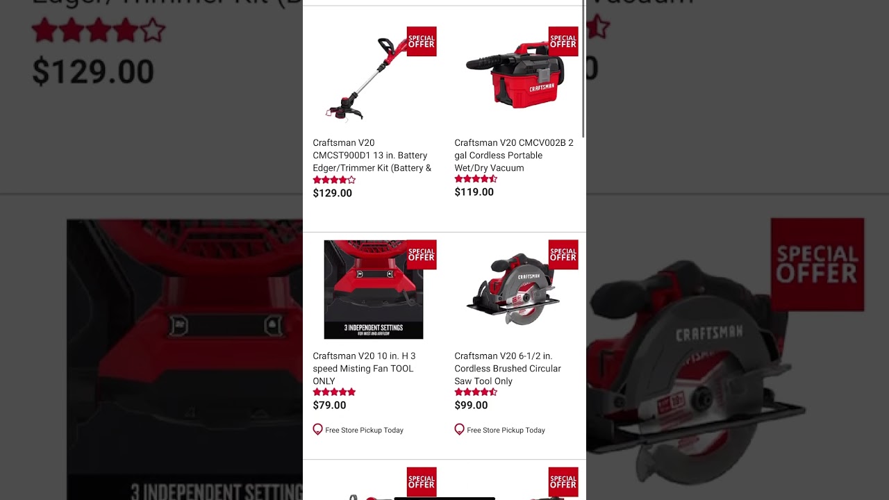 Buy Craftsman V20 String Trimmer Kit, Get 2 select V20 Bare Tools FREE