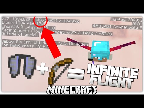 Minecraft 1.9 Trick: Use a Bow With Elytra For Infinite Flight!