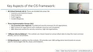 Center for Internet Security (CIS) Controls Framework --- 18 critical controls