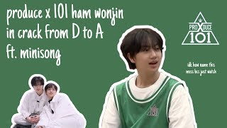 Produce X 101 Ham Wonjin in crack from D to A ft. minisong