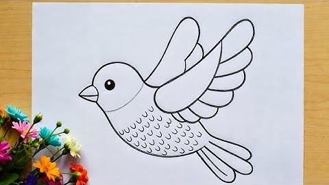 Easy Bird Drawing For Kids 🐦 | Step By Step Cute Sparrow Drawing | Bachchon Ke Liye Simple Drawing”