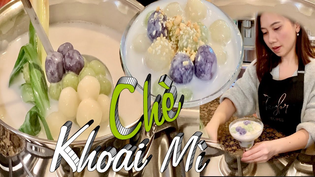 Chè Khoai Mì - Cách Nấu Chè Khoai Mì Nước Cốt Dừa Màu Tự Nhiên Mềm Dẻo Thơm Ngon - Cassava Dessert