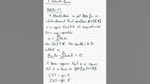 James Space (Functional Analysis) - Part 1 - Schauder Bases.