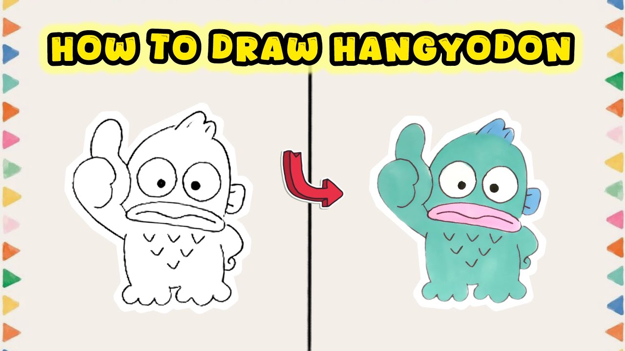 Hunyango Drawing How to Draw Hangyodon from Sanrio – Kawaii Character Drawing Tutorial ...