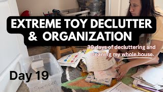 EXTREME TOY DECLUTTER AND ORGANIZE | Minimalist kid room tour ￼