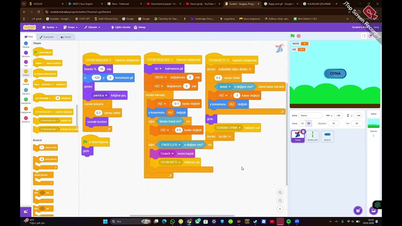 FLAPPY BİRD RÜZGAR (SCRATCH PART 2)