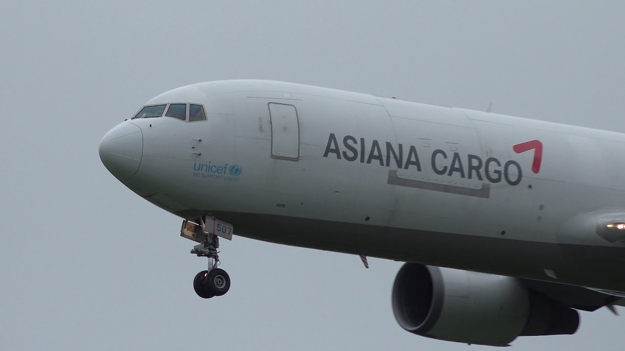 Asiana Cargo Boeing 767-300F HL7507 Landing at NRT 34L - YouTube