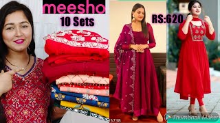 Meesho Festive Kurta Set Haul || Heavy Embroidered Kurta Sets in Affordable Price #Meesho