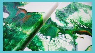 VIVID Green Dutch Pour! How to Create A Green and Bronze Diptych? Need To Watch!