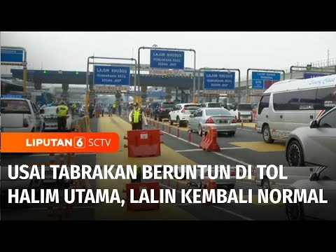 Usai Tabrakan Beruntun di Gedung Tol Halim Utama, Siang Ini, Lalu Lintas Kembali Normal | Liputan 6