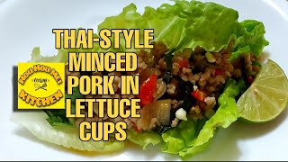 THAI-STYLE MINCED PORK IN LETTUCE CUPS