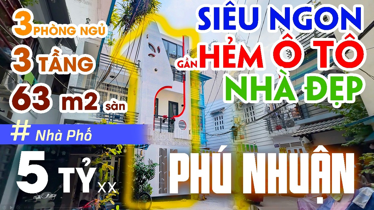 Nhà bán Phú Nhuận 3 Tầng 3PN gần hẻm ô tô - Bán Nhà Phú Nhuận giá tốt khu trung tâm #bannhaphunhuan