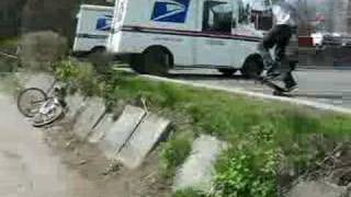 James skating the post office gap