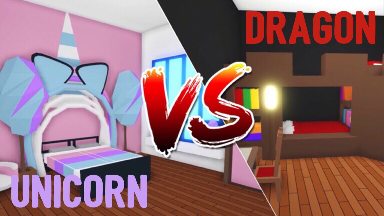 Unicorn Vs Dragon Bedroom Design Ideas Building Hacks Roblox