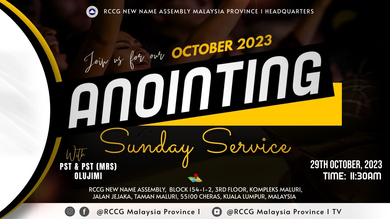 October 2023 Anointing Service on RCCG Malaysia Province 1 TV || 29/10 ...
