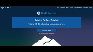 Catalyst Platform Tutorial 08 - How to set up a discussion group Profile