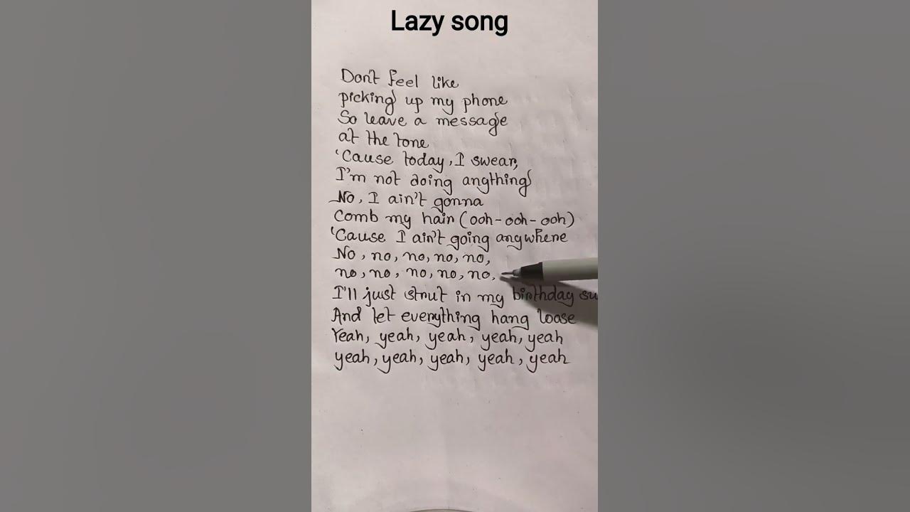 Bruno Mars -Lazy song #lyrics #song#trending #shorts