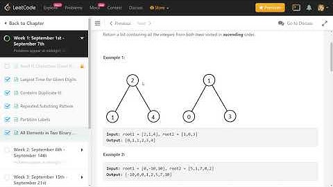 Leetcode 1305. All Elements in Two Binary Search Trees  [ day 5 ]