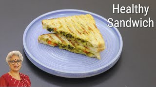 Healthy Veg Sandwich  No CheeseNo Mayo  Mushroom Sandwich Recipe For Weight Loss | Skinny Recipes