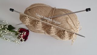 Kabartmalı Kolay Örgü Yelek Şal Hırka Modeli ✅️ Knitting Crochet.