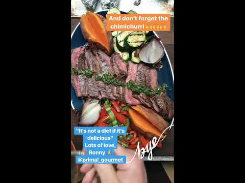 Whole30 Grilled Flank Steak With Chimichurri And Veggies