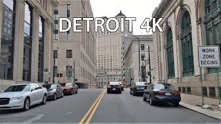 Driving Downtown - Detroit 4K - USA
