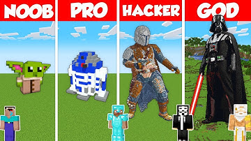STAR WARS TNT HOUSE BUILD CHALLENGE - Minecraft Battle: NOOB vs PRO vs HACKER vs GOD / Animation