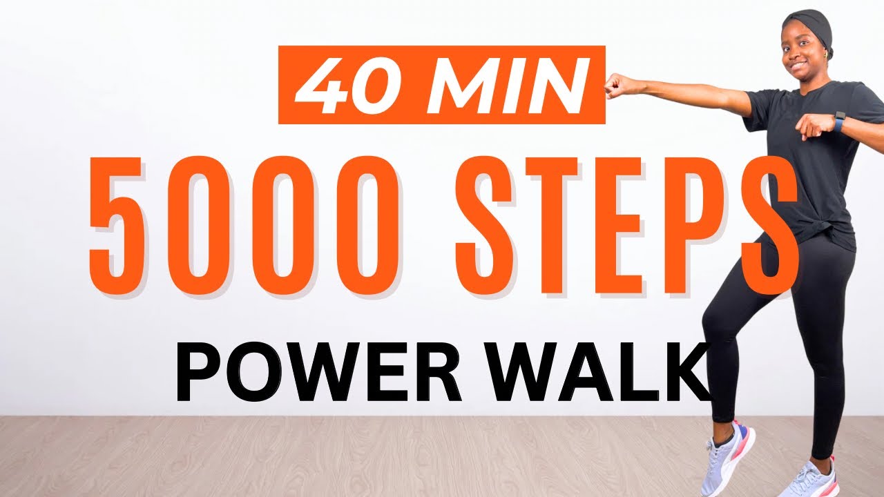 5000 STEPS POWER WALKING WORKOUT - Lose Weight Walking at Home - YouTube
