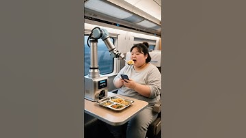AI Feeding Robot Serves Meal on Train