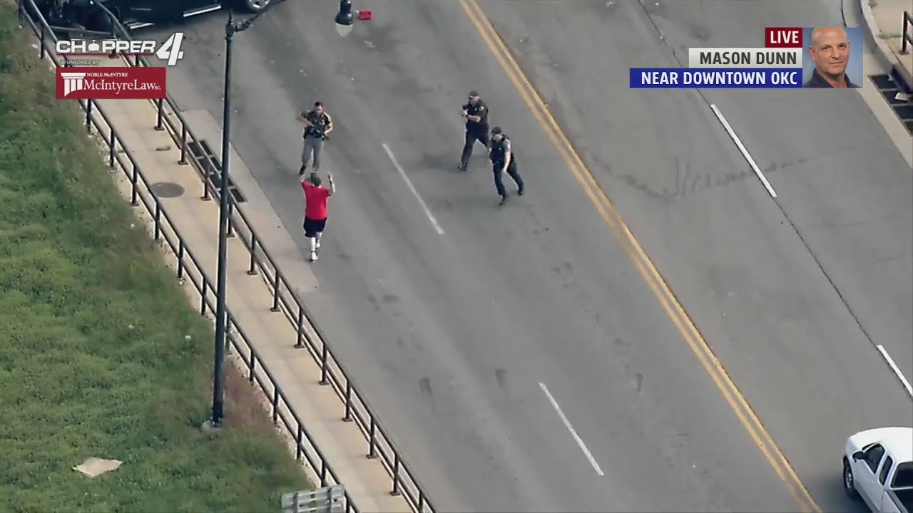 High speed chase comes to an end in downtown Oklahoma City - YouTube