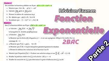 Les fonctions exponentielles 2bac || exercices corrigés partie 2