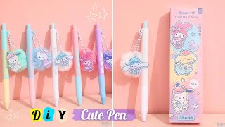 How to make a cute Cinnamoroll pen at home _ DIY cute pen decoration