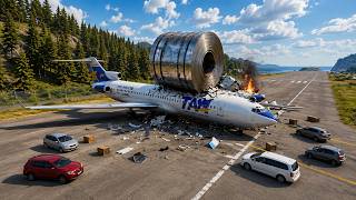 Boeing 727 Aircraft ✈️ "Tupac Katari" Survive the 50 Ton Of Steel Coil? | BeamNG.drive