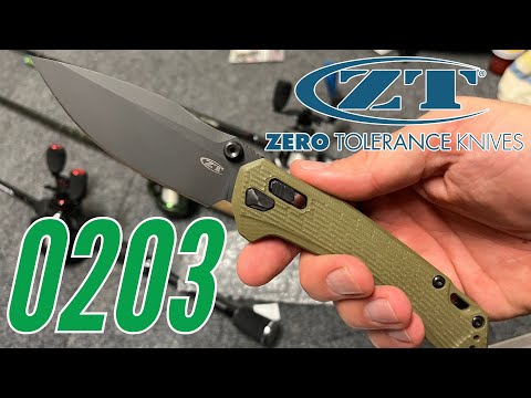 Zero Tolerance 0203 (M4, Drop Point, Black, G10, Olive) Pocket Knife