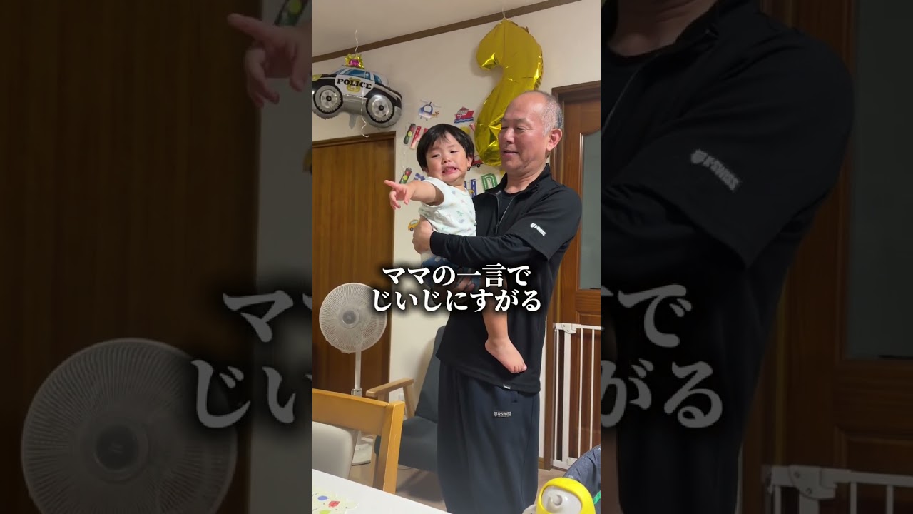本能全開の2歳孫と説得するおじいちゃん